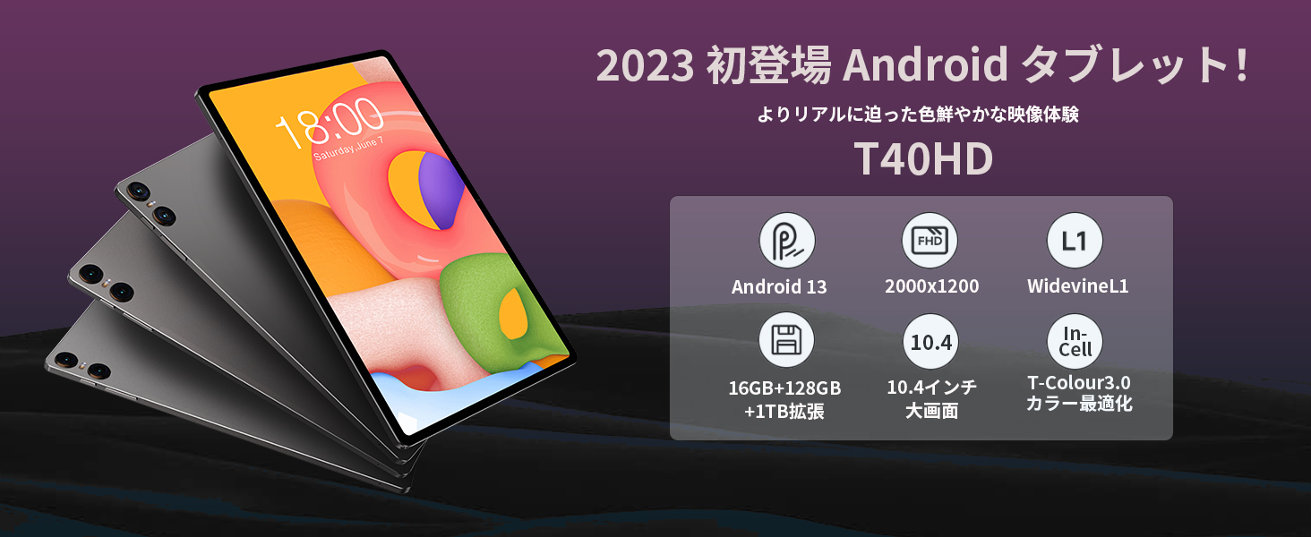 Amazon.co.jp: Android 13 タブレット 10インチ、TECLAST T40HD